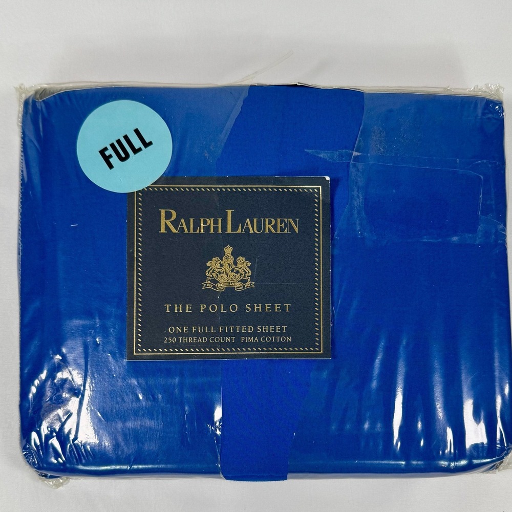 Ralph Lauren The Polo Sheet Cadet Blue Full Fitted Sheet 250 TC Pima Cotton NEW